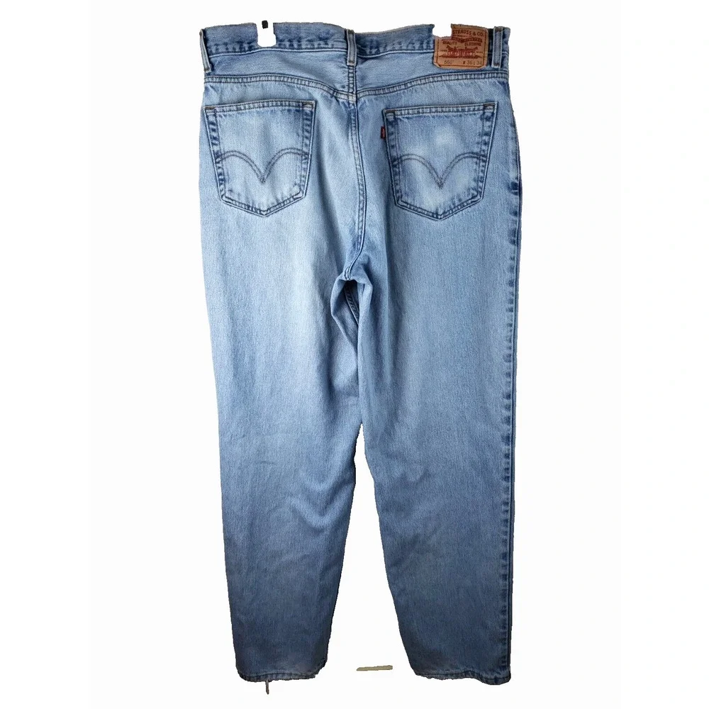 Levi's 560 Jeans Men's 36x34 Comfort Fit Tapered Baggy light wash dadcore